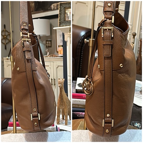 Authentic Michael Kors Bedford Belted Venus Leather Shoulder Bag in Luggage, EUC - Picture 6 of 16